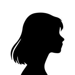 A silhouette woman with hair