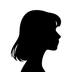 A silhouette woman with hair
