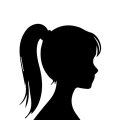 A silhouette woman with hair