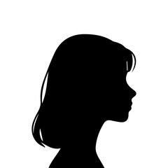 A silhouette woman with hair