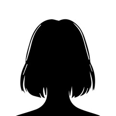 A silhouette woman with hair