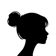 A silhouette woman with hair