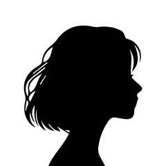 A silhouette woman with hair