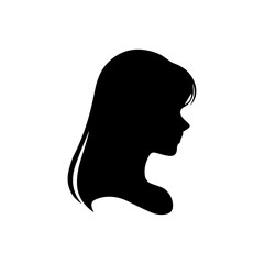 A silhouette woman with hair