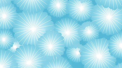 Abstract blue background with white flower pattern