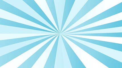Abstract blue and white radial sunburst background.