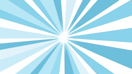 Abstract blue and white sunburst background.