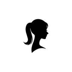 A silhouette woman with hair