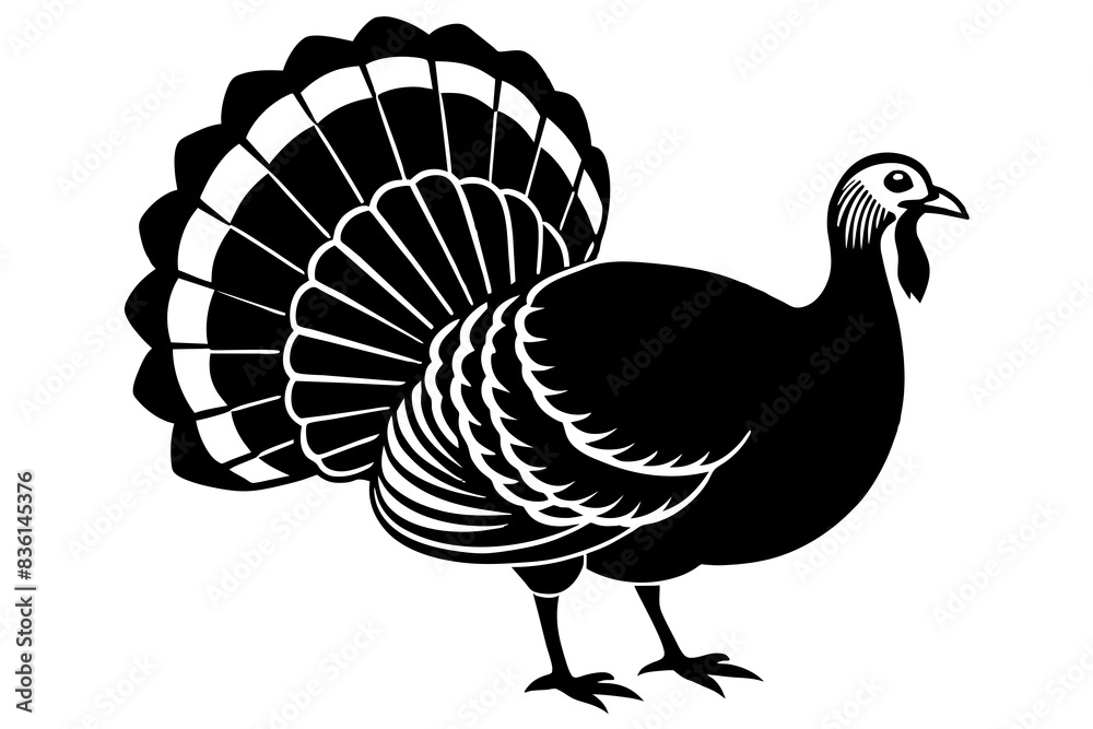 Poster turkey silhouette vector illustration