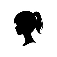A silhouette woman with hair