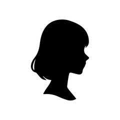A silhouette woman with hair