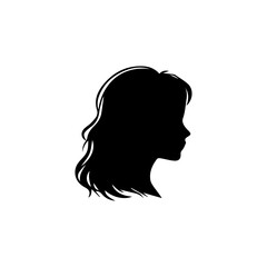A silhouette woman with hair