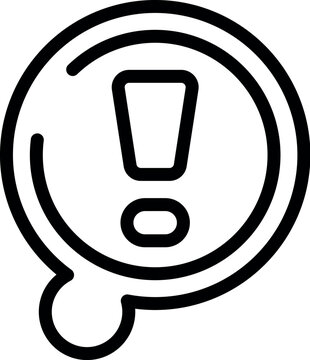 recommend clip art: Line art icon of a speech bubble with an exclamation mark, representing alert or attention
