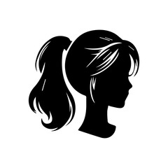 A silhouette woman with hair