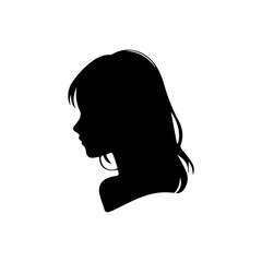 A silhouette woman with hair