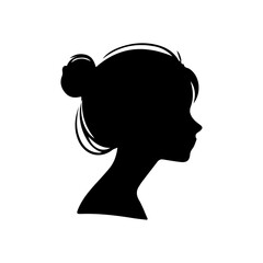 A silhouette woman with hair