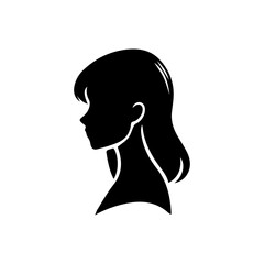 A silhouette woman with hair