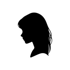 A silhouette woman with hair