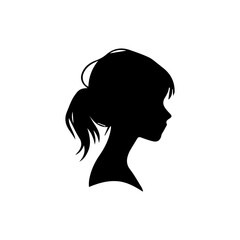 A silhouette woman with hair