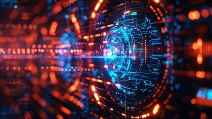 Obraz premium Futuristic Technology Backgrounds Digital and high-tech elements, representing the advancements of technology