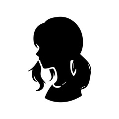 A silhouette woman with hair