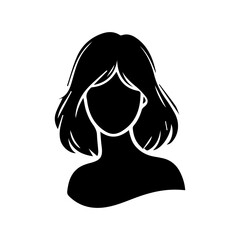 A silhouette woman with hair