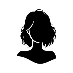 A silhouette woman with hair