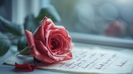 Heartfelt Love Letter A heartfelt closeup of a handwritten love letter, capturing the intimacy and emotion of a love note
