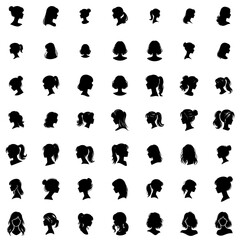 A silhouette woman with hair
