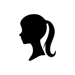 A silhouette woman with hair