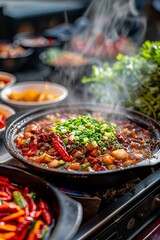 Obraz premium Close up of a Sichuan hot pot