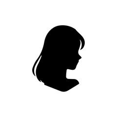 A silhouette woman with hair