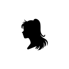 A silhouette woman with hair