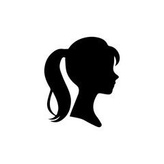 A silhouette woman with hair