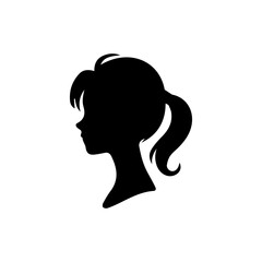 A silhouette woman with hair