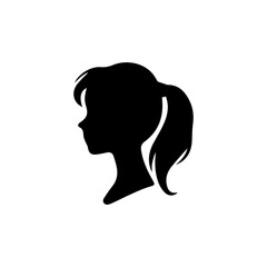 A silhouette woman with hair