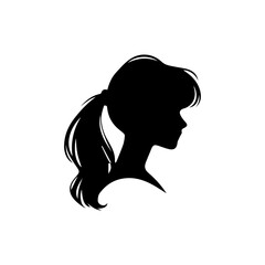 A silhouette woman with hair