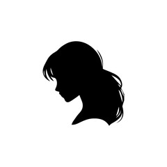A silhouette woman with hair