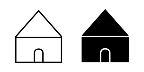 Home Icon. Symbol isolated white background. vector illustration. color editable.