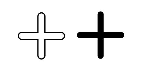 Obraz premium Plus Icon. Symbol isolated white background. vector illustration. color editable.