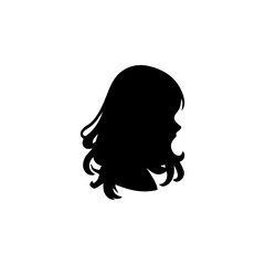 Woman head silhouette, face profile, vignette. Hand drawn illustration, isolated on white background. Design for invitation, greeting card, vintage style