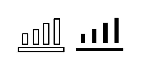 Stats Icon. Symbol isolated white background. vector illustration. color editable.