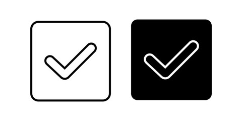 check box Icon. Symbol isolated white background. vector illustration. color editable.