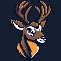 Cartoon deer mascot, drawn character