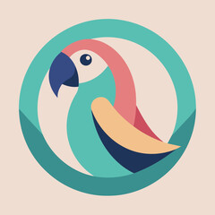A Parrot logo icon vector art illustration