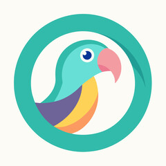 A Parrot logo icon vector art illustration