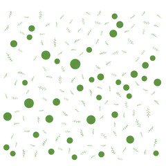 Green leaf pattern with scattered circles