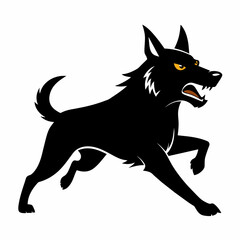 black dog raining silhouette