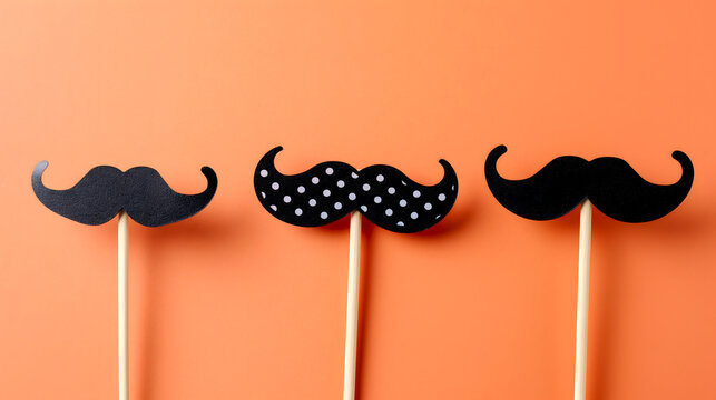 Three Mustache Props on Sticks