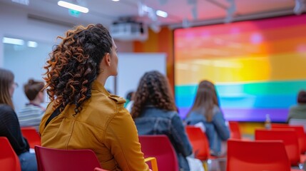 Cross-cultural communication workshop focusing on LGBTQ+ inclusivity, training employees on understanding queer voices and fostering safe spaces within a global industry setting. The session